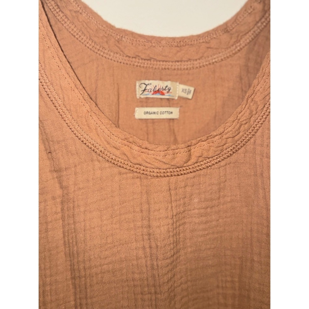 Faherty Organic Cotton Gauze Topanga Tank Top Terracotta Clay XS - Picture 4 of 8